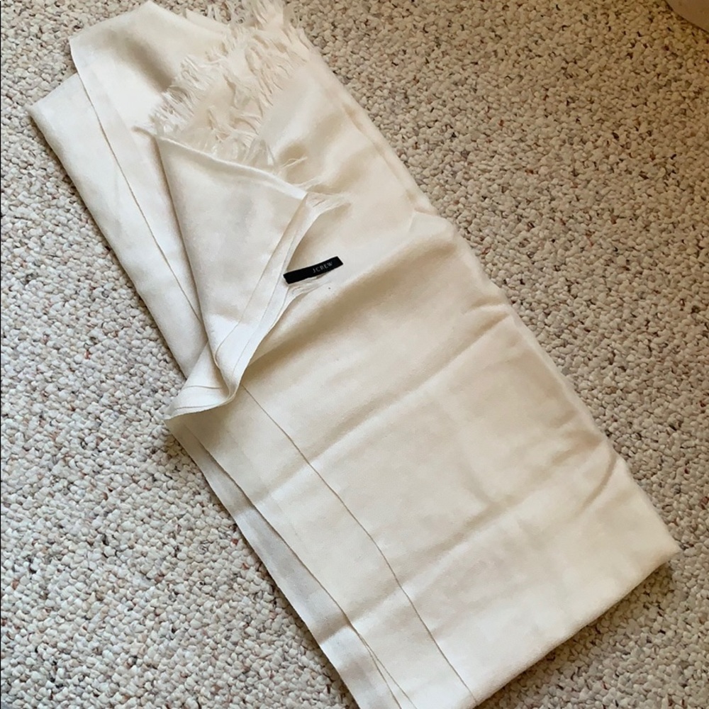 J. Crew Silk-Blend Off-white Scarf/Shaw